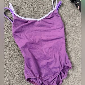Purple Jo + Jax Contrast Strap Leotard